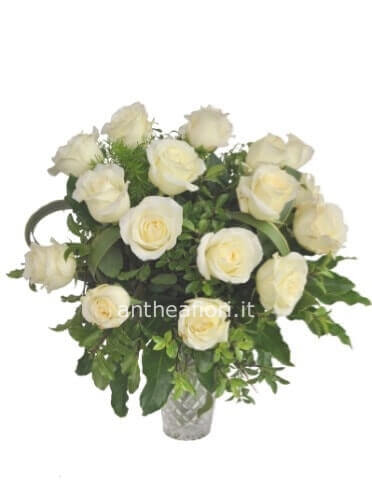 Bouquet di 7 rose bianche